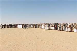 قبائل الجوف تحتشد للمطالبة بعودة الشيخ العكيمي المحتجز في السعودية