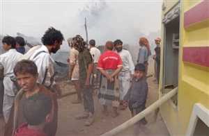 نشوب حريق في منزل اسرة نازحة بمحافظة مأرب
