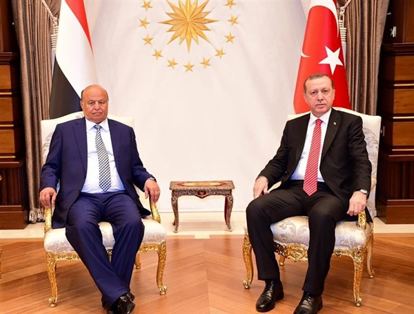 هادي يهنئ أردوغان بـ"يوم النصر"