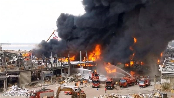 اندلاع حريق جديد في موقع الانفجار بمرفأ بيروت