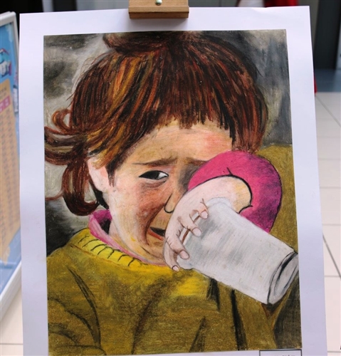 Öğrenciler Yemen'deki dramı çizdikleri resimlerle anlattılar