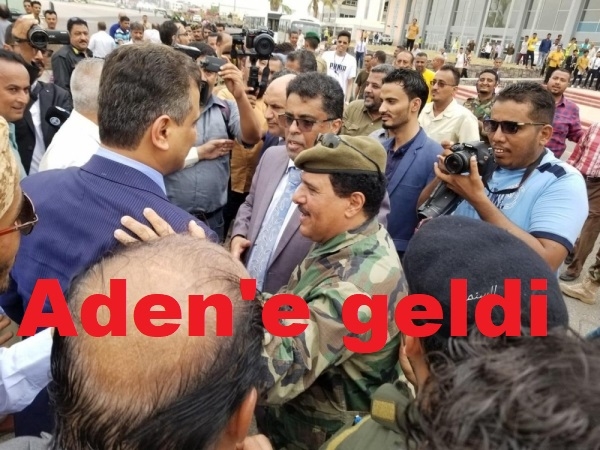 Aden valisi Suudi Arabistan’dan özel uçakla kente geldi