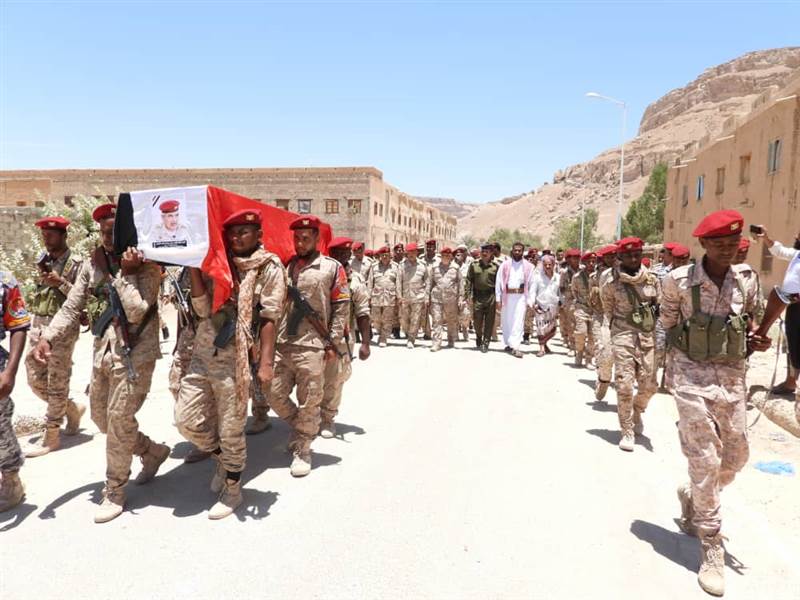 العسكرية الأولى تشيع جثمان رئيس عمليات اللواء 23 ميكا في حضرموت
