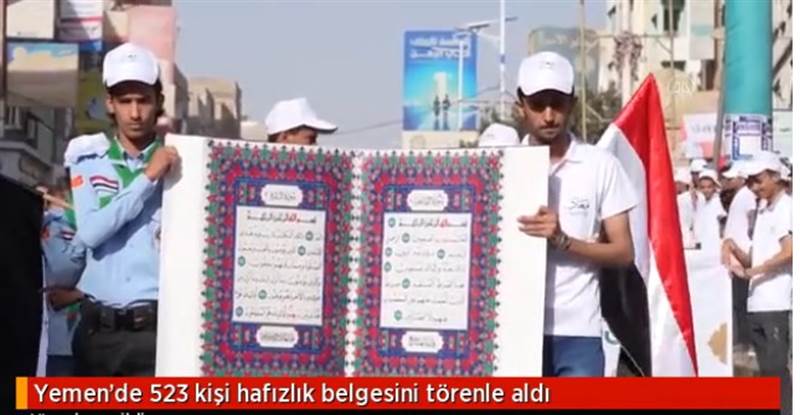 Yemen'de 523 kişi hafızlık belgesini aldı