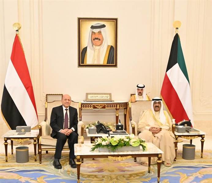 أكد عراقة وتميز العلاقات الثنائية مع اليمن.. ولي العهد الكويتي يستقبل رئيس مجلس القيادة رشاد العليمي