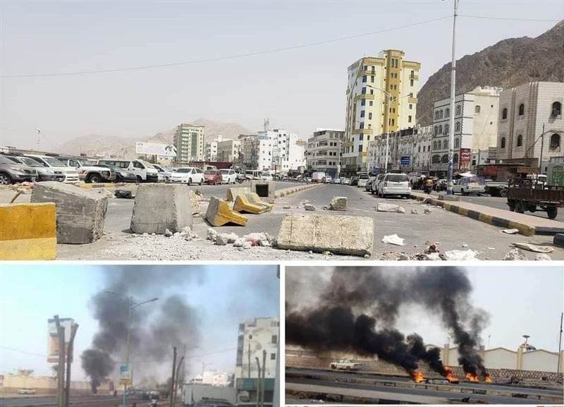 احتجاجا على تردي الخدمات.. محتجون يغلقون طرقاً رئيسية في المكلا