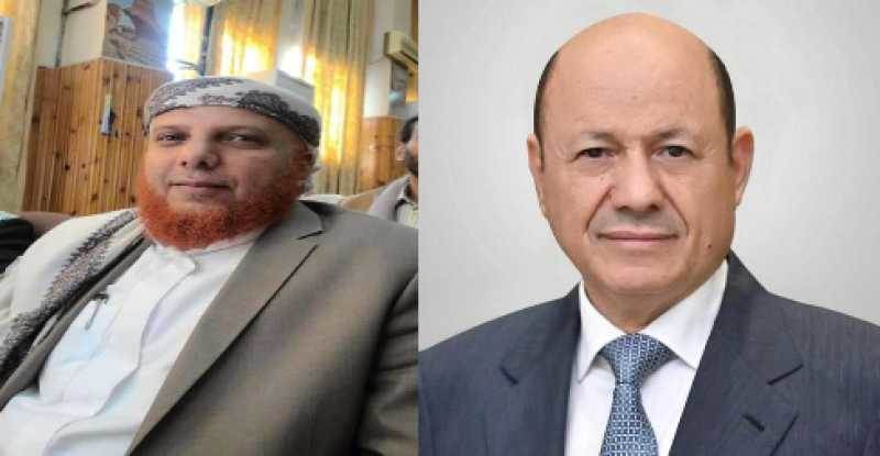 العليمي يهاتف والد الشيخ " الباني" ويؤكد أن الإجراءات القانونية مستمرة حتى محاكمة الجناة