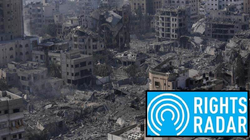 İnsan Hakları Örgütü Rights Radar, İsrail'in Gazze Şeridi sakinlerine karşı yürüttüğü soykırım savaşını kınadı