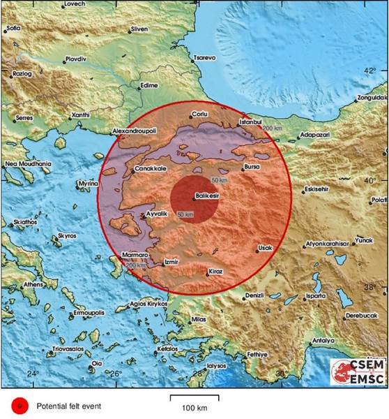 شعر بها سكان اسطنبول… هزة ارضية تضرب ولاية جناق قلعة التركية