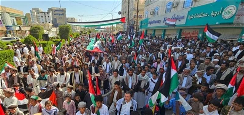 تظاهرات حاشدة في اليمن تضامنا مع الشعب الفلسطيني