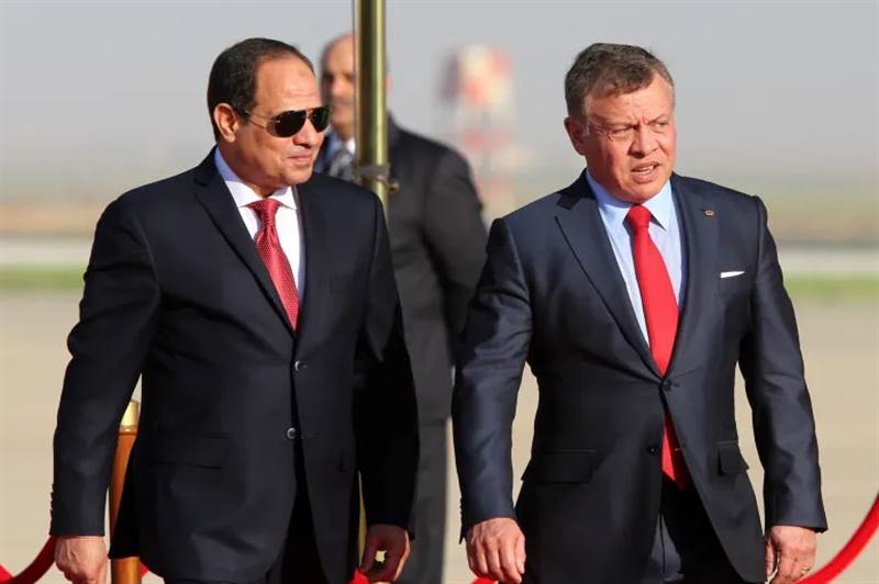 الملك عبدالله الثاني والرئيس السيسي يبحثان جهود إنهاء الحرب في غزة