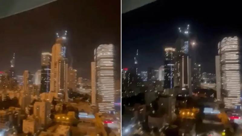 شاهد.. الصواريخ الإيرانية تسقط في تل أبيب