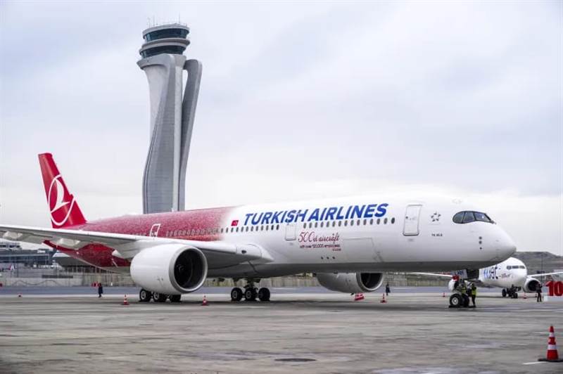 Turkish Airlines تحتفل بطائرتها الـ500 برسالة وفاء لـ100 ألف موظف