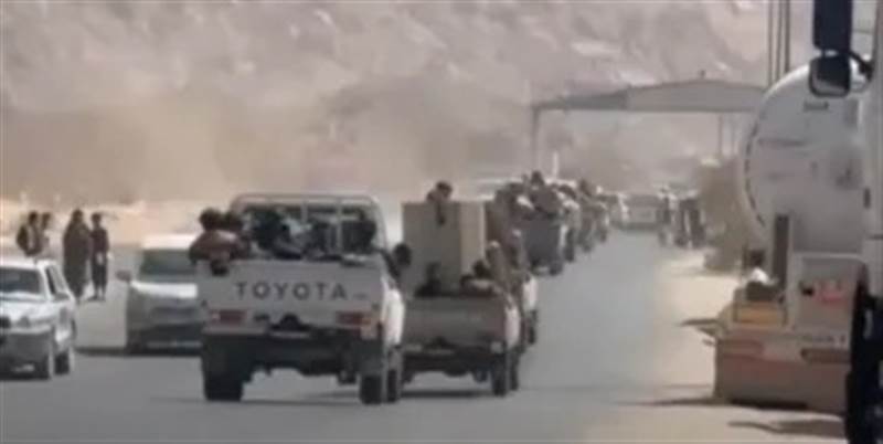 رتل عسكري ضخم لقوات درع الوطن يتحرك من الوديعة نحو عدن وسط تصاعد التوترات