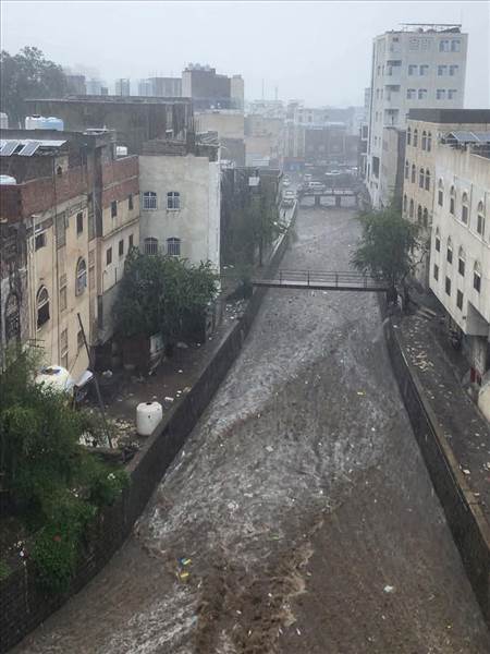 سيول جارفة تضرب تعز الآن.. أمطار غزيرة تغمر الشوارع وتحذيرات عاجلة من كارثة محتملة