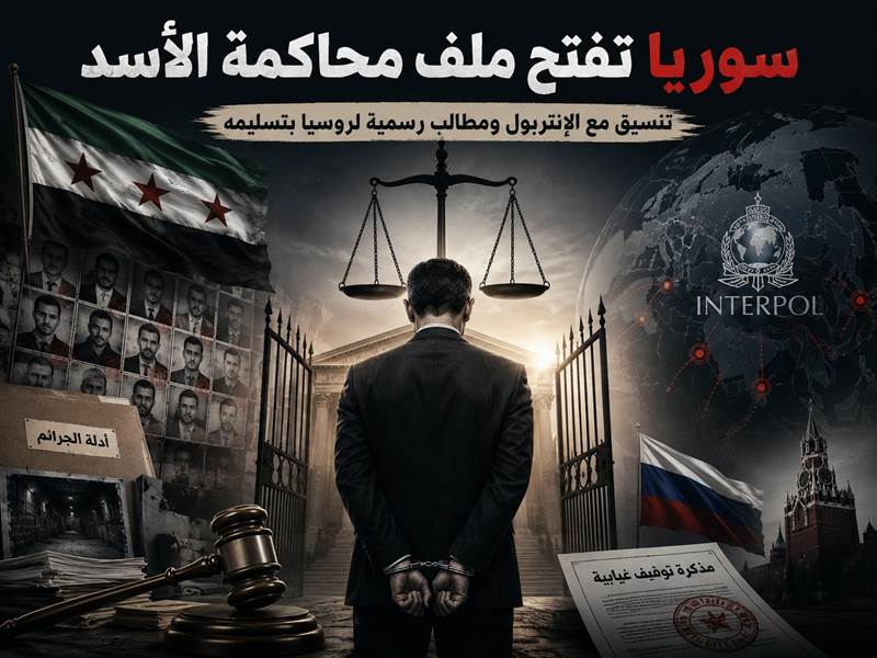 سوريا تفتح ملف محاكمة الأسد.. تنسيق مع الإنتربول ومطالب رسمية لروسيا بتسليمه
