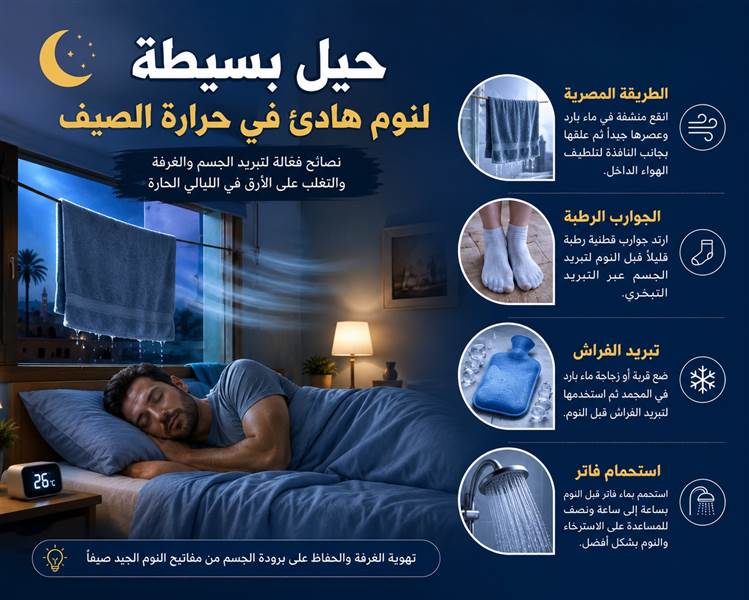 خبيرة بريطانية : الطريقة المصرية للنوم.. حيل بسيطة لمواجهة حرارة الصيف والحصول على نوم هادئ