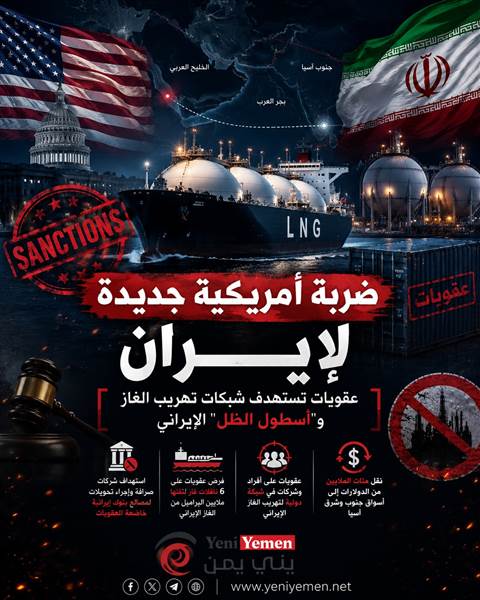 عاجل : واشنطن تضرب شبكات تهريب الغاز الإيراني بعقوبات واسعة وتستهدف "أسطول الظل