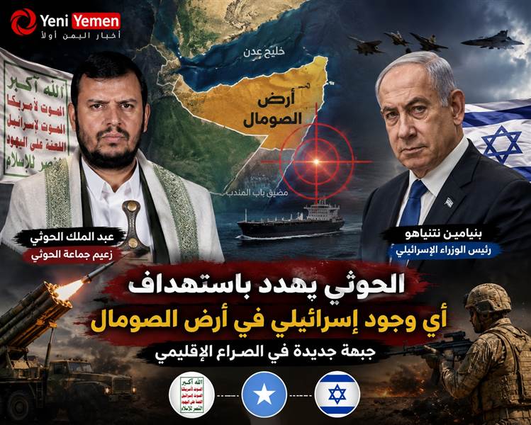 الحوثي يهدد باستهداف أي وجود إسرائيلي في أرض الصومال