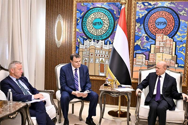 العليمي لوفد البرلمان الأوروبي : أمن البحر الأحمر يبدأ باستعادة الدولة اليمنية